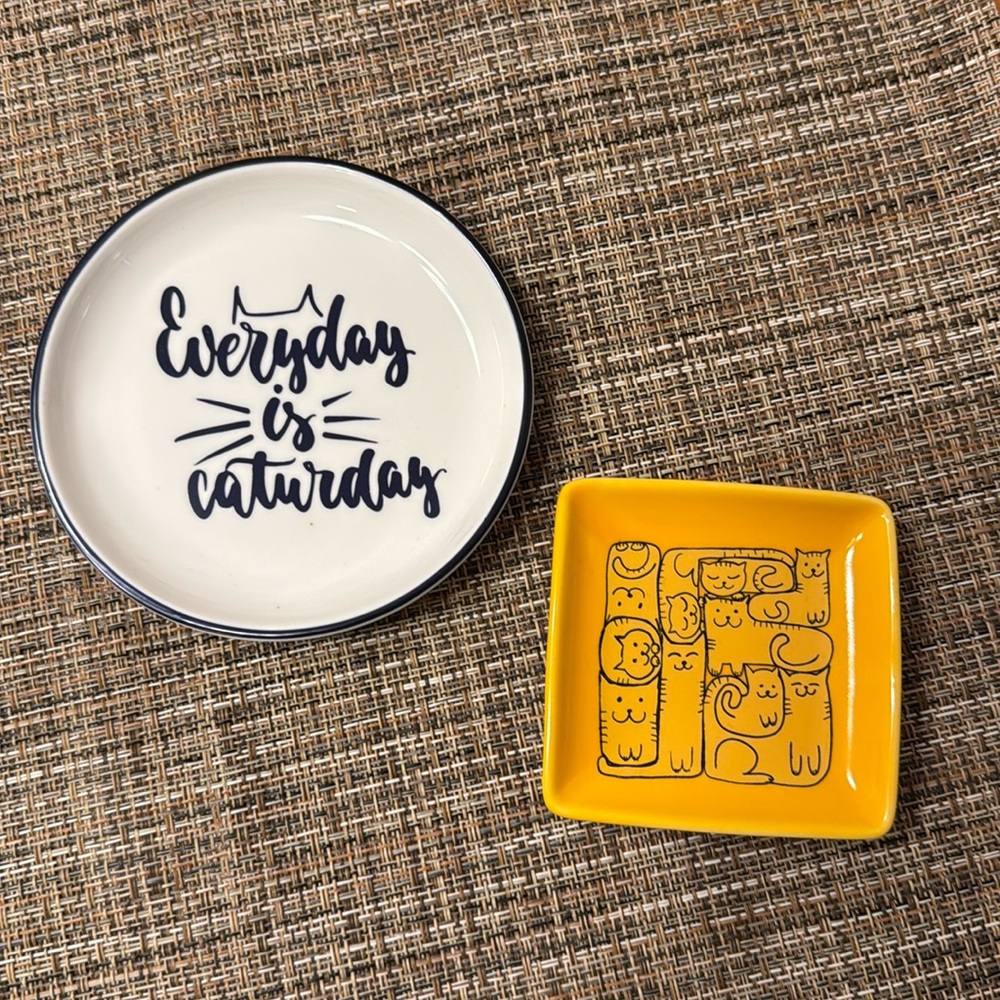 Cute Cat Ring and bracelet jewelry dishes